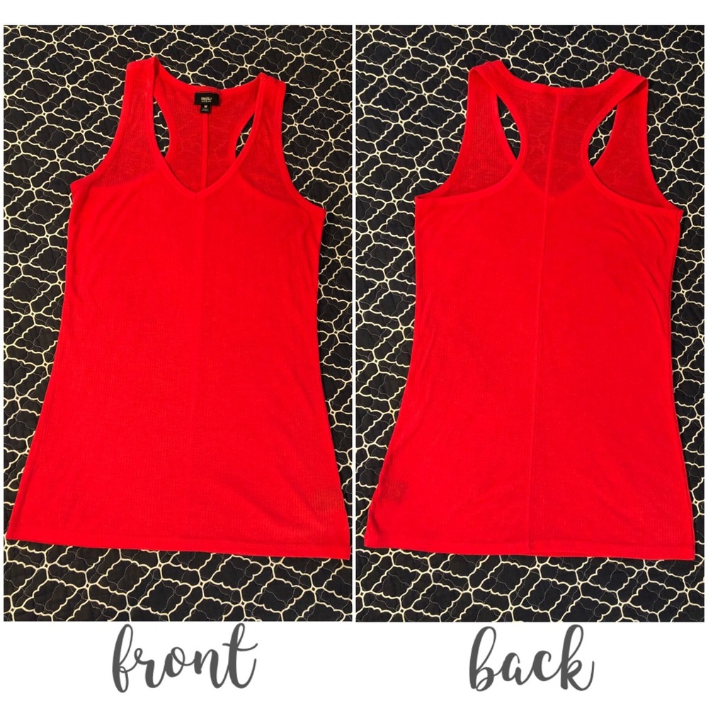 Mossimo Red Ribbed Tank M - Picture 6 of 6